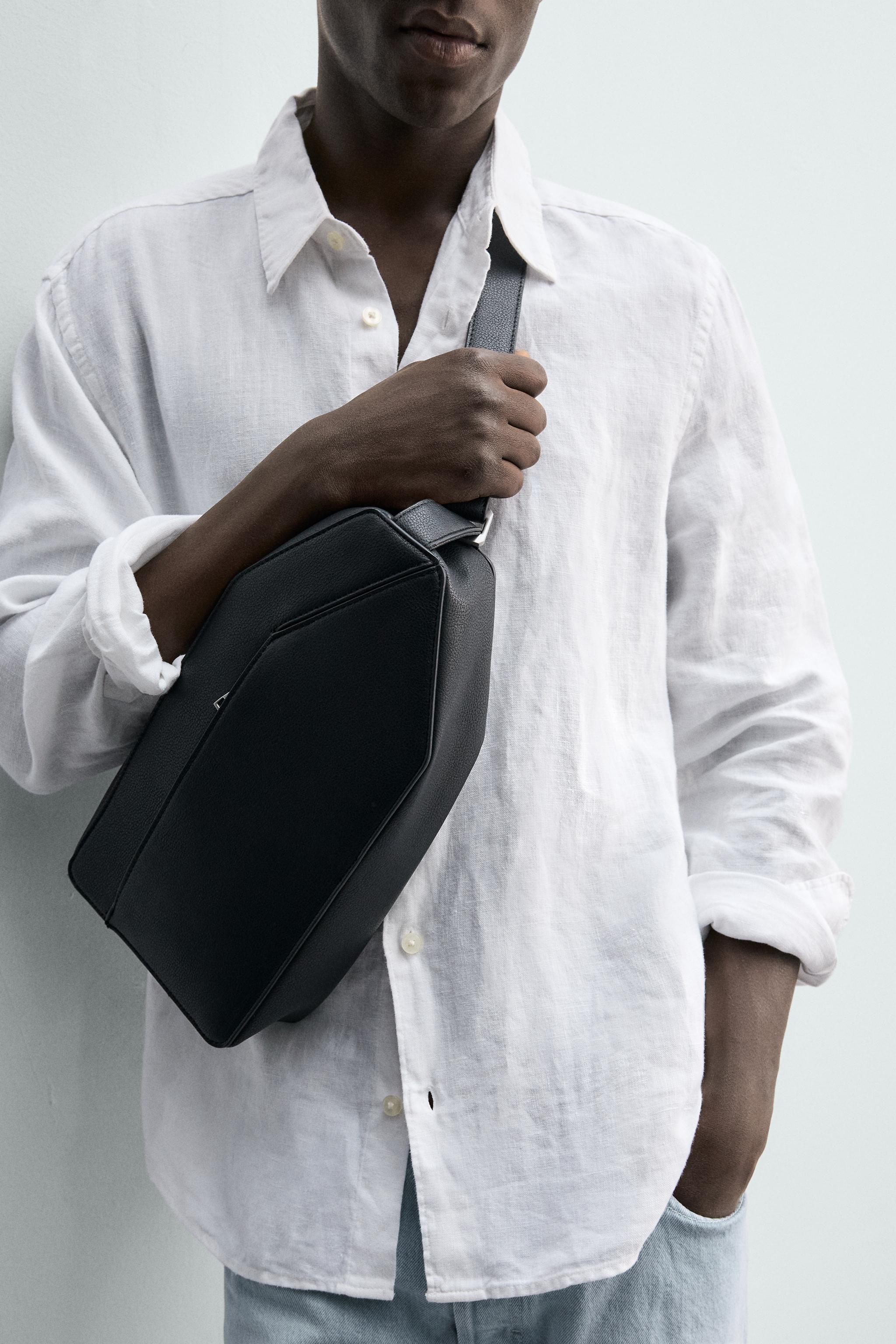 VERTICAL TEXTURED CROSSBODY BAG